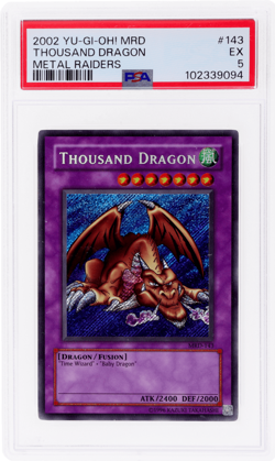 2002 Yu-Gi-Oh! Metal Raiders Thousand Dragon #MRD143 PSA 5 - Image 1