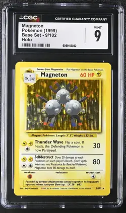 CGC 9 MINT Magneton 1999 Base Set 9/102 Holo Pokemon Card - Image 1