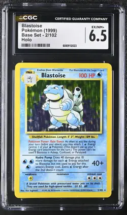 CGC 6.5 Blastoise 1999 Base Set 2/102 Holo Pokemon Card - Image 1