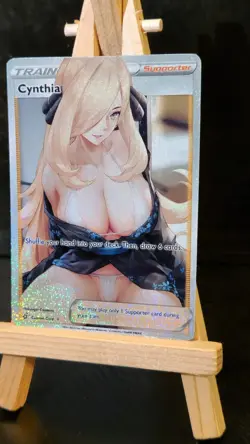 Pokemon Cynthia Trainer Story Anime Waifu Foil Card - Image 3