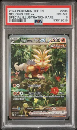 2024 POKEMON TEF EN-TEMPORAL FORCES #204 GOUGING FIRE EX PSA 8 - Image 1