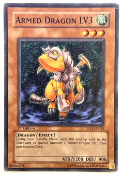 YuGiOh! - Armed Dragon LV3 - SOD-EN013 - 1st Edition - Common - Image 1