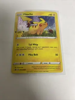 Pikachu 25th Anniversary Card SWSH039 HOLO Promo Pokemon General Mills PACK FRSH - Image 1