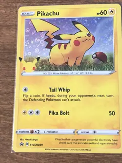 Pikachu 25th Anniversary Pokemon Black Star Promo Card Holo SWSH039 Lot of 2 - Image 3