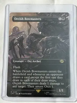 Magic the Gathering Orcish Bowmasters Black Creature LOTL Rare Extended Art Card - Image 1