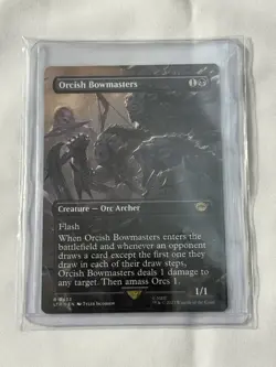 Magic the Gathering Orcish Bowmasters Black Creature LOTL Rare Extended Art Card - Image 3