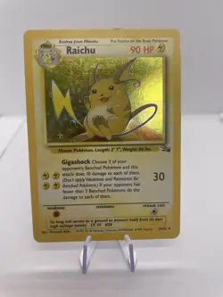 Pokemon Raichu 14/62 Fossil Base Set Holo Rare Card Tcg (LP) - Image 1