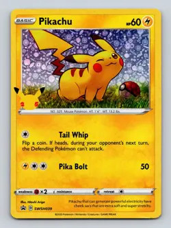 Pikachu SWSH039 General Mills Promo 2020 Holo Pokemon TCG Card NM - Image 1