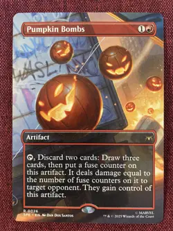 Pumpkin Bombs SCENE BORDERLESS NM/M MTG Spiderman Magic Card - Image 1