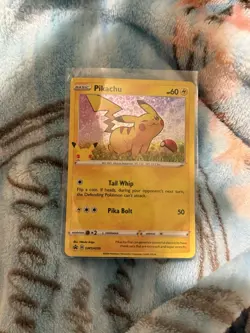 Pokemon TCG Pikachu SWSH039 Sword & Shield Holo Black Star Promo Card - Image 1