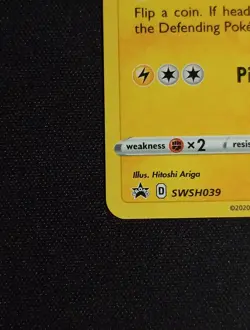 Pikachu Promo SWSH 039 Black Star Promos Holo Pokemon TCG Card - Image 2