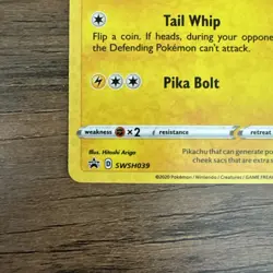 Pokemon Pikachu SWSH039 Black Star Promo Holo Card Near Mint - Image 4
