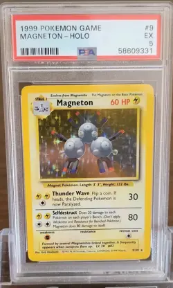 MAGNETON 9/102 PSA 5 Base Set Pokemon Card Holo Rare - Image 1