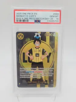 Bvb x One Piece PSA 10 Monkey D Luffy Promo Card ST13-003 Matchday 25 Dortmund - Image 5