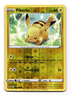 Pikachu 065/202 Common Reverse Holo Sword & Shield Pokemon Card 2020 NM-M - Image 1