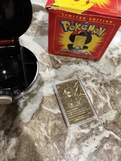 23K Gold Plated PIKACHU Trading Card 1999 Burger King Pokemon Ball w/Box - Image 5