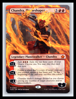 MTG Chandra Flameshaper Foundations Regular Borderless Near Mint #360 Magic TCG - Image 1