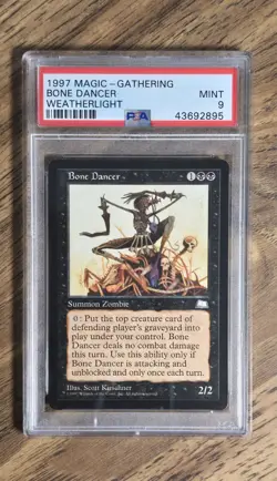 1997 MTG: Bone Dancer + Ancestral Knowledge PSA 9 Mint - Image 1