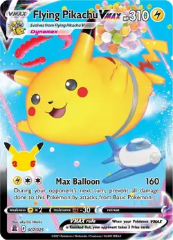 Pokemon TCG Flying Pikachu VMAX 007/025 Celebrations Full Art Ultra Rare Holo - Image 1