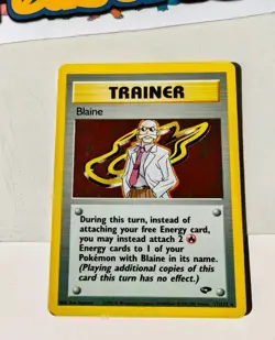 Pokemon Blaine Trainer Holo Gym Challenge Near Mint 2000 WOTC TCG 17/132 - Image 1