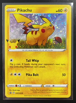 Pikachu SWSH039 Black Star Promo Pokemon Card - beautiful holo and artwork - Image 1