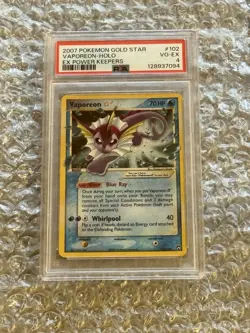 Pokemon Vaporeon Gold Star 102/108 Power Keepers PSA 4 - Image 1