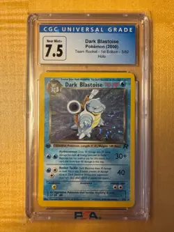 2000 Pokemon Dark Blastoise 1st Edition Holo Team Rocket With SWIRL CGC 7.5 - Image 1