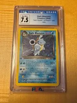 2000 Pokemon Dark Blastoise 1st Edition Holo Team Rocket With SWIRL CGC 7.5 - Image 2