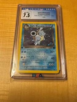 2000 Pokemon Dark Blastoise 1st Edition Holo Team Rocket With SWIRL CGC 7.5 - Image 3