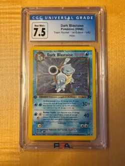 2000 Pokemon Dark Blastoise 1st Edition Holo Team Rocket With SWIRL CGC 7.5 - Image 4