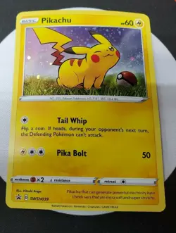 Pokemon Pikachu Black Star Promo SWSH039 NM Pack Fresh - Image 2