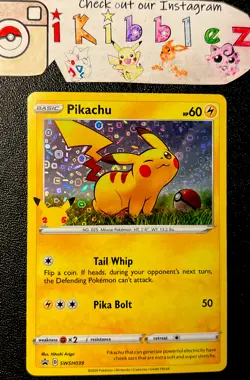 Pikachu SWSH039 NM Disco Holo Cool General Mills Exclusive Pokemon Cereal Promo! - Image 1