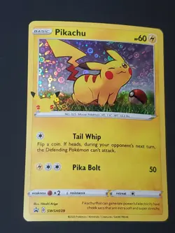 Pokemon TCG Pikachu Pokemon Promos SWSH039 Holo Promo - Image 1