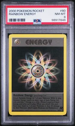 2000 POKEMON ROCKET #80 RAINBOW ENERGY PSA 8 - Image 1