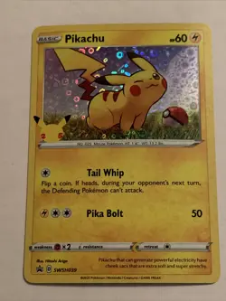 Pokemon TCG Pikachu SWSH Black Star Promo SWSH039 Holo Promo - Image 1
