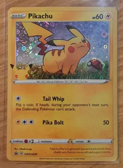 2020 POKEMON SWORD & SHIELD BLACK STAR PROMO PIKACHU HOLO SWSH039 GENERAL MILLS - Image 1