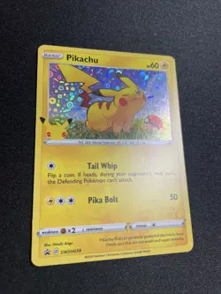 Pokemon TCG Pikachu Pokemon Promos SWSH039 Holo Promo With Protector - Image 2