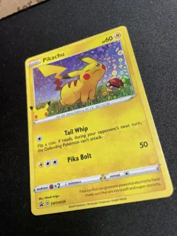Pokemon TCG Pikachu Pokemon Promos SWSH039 Holo Promo With Protector - Image 3