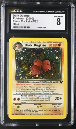 CGC 8 Dark Dugtrio 2000 Team Rocket 6/82 Holo Pokemon Card - Image 1