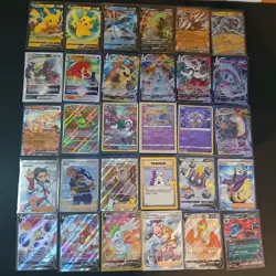 Pokemon Card Lot 30 Cards Ex, V, Vmax, Vstar, FA, Radiant, IR, TG - Image 1