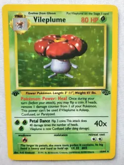 1st Edition VILEPLUME First Edition Jungle Set 15/64 Pokemon Card TCG Holo Rare! - Image 1