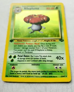 1st Edition VILEPLUME First Edition Jungle Set 15/64 Pokemon Card TCG Holo Rare! - Image 3