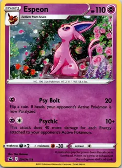Espeon SWSH174 - Black Star Promo - Cosmos Holo Pokemon Card - Light Play (LP-) - Image 1