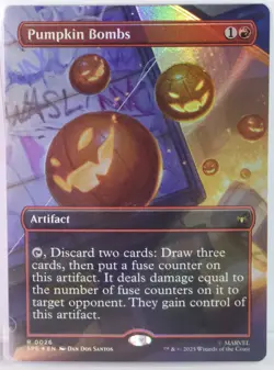 Pumpkin Bombs [New, Near Mint] *Foil* Borderless {Spider-man MTG} +AC - Image 1