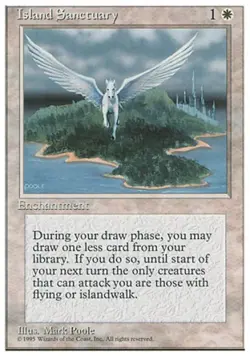 Island Sanctuary - Medium Play MTG 4th Edition - Image 1