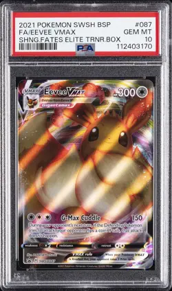 2021 POKEMON SWSH BLACK STAR PROMO #087 FULL ART/EEVEE VMAX PSA 10 - Image 1
