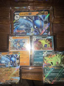 Lucario EX 051/131 Tyranitar 064/131 Prismatic Evolutions Stamped Promo Pokemon - Image 1