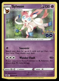 Sylveon Holo Rare Pokemon GO 035/078 NM Pokemon TCG - Image 1