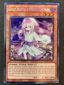 Yugioh #RA03-EN014 Ghost Reaper & Winter Cherries Alt Art 1st Ed Secret Rare NM - Image 1