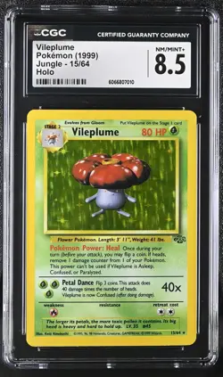 CGC 8.5 Vileplume 1999 Jungle 15/64 Holo Pokemon Card - Image 1